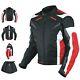 Motorcycle Jacket Ce Armored Textile Motorbike Racing Thermal Liner Red