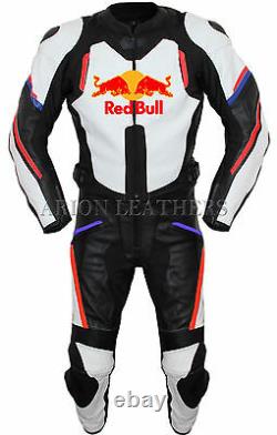 Motorcycle Leathers Suit Black White Motorbike Redbull Leather Jacket & Trouser