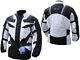 Motorcycle Motorbike Ce Approved Armoured Waterproof Corduratextile Jacket White