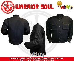 Motorcycle Motorbike COTTON WAX Black WP Lined CE Armours Bikers Classic Jackets