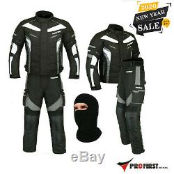 Motorcycle Motorbike Waterproof Suit Jacket Trousers Cordura Textile Armour Grey