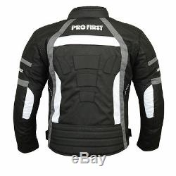 Motorcycle Motorbike Waterproof Suit Jacket Trousers Cordura Textile Armour Grey