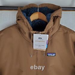 NEW $229 PATAGONIA Size 2XL Isthmus Sherpa Lined Bomber Jacket Owl Brown Hoodie