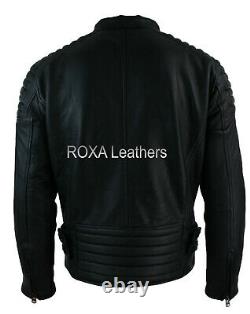 NEW Design Men Genuine Lambskin Real Leather Jacket Black Fashionable Biker Coat