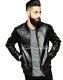 New Fashion Men's Genuine Lambskin 100% Real Leather Jacket Black Club Soft Coat