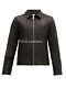 New Men Genuine Lambskin Real Leather Jacket Biker Black Stylish Collar Zip Coat