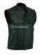 New Model Men's Genuine Lambskin Real Leather Waist Jacket Dark Green Vest Coat