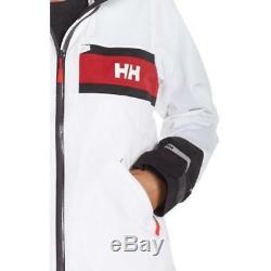 NEW NWT Helly Hansen Women's Salt Jacket Red White Grey Hooded Sz Medium M