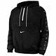 New Nike Nsw Woven Swoosh Logo Pullover Mens Cv9167-010 Black/white Multi Size