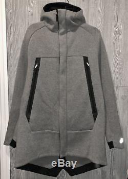 NIKE Tech Fleece Grey Black Full Zip Parka Hoodie Jacket Coat NEW Mens Sz M L