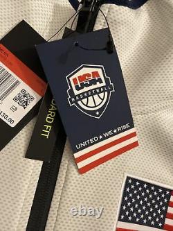 NIKE USA Basketball Therma Flex Showtime Hoodie Jacket sz L Large White USA $130