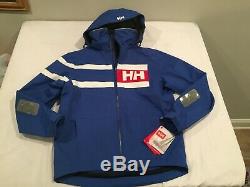 NWT $260.00 Helly Hansen Mens Salt Power Sailing Jacket Blue/Red/White Sz Small