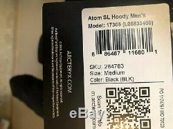 NWT Arcteryx Mens Atom SL Hoody Jacket Medium Black Arcteryx 17305