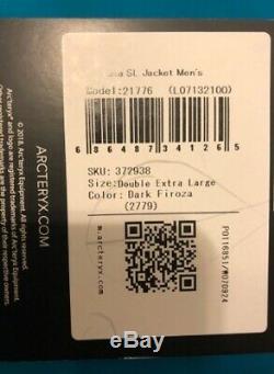 NWT Arcteryx Mens Zeta SL Gore-Tex Jacket Size XXL Dark Firoza (retail $380)