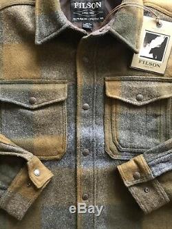 NWT Filson Mackinaw Jac Shirt Dark Military Plaid Medium M Jacket