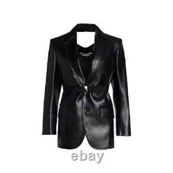 NWT Junya Watanabe Comme des Garcons Faux Leather Open Back Jacket Black Size L
