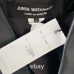 NWT Junya Watanabe Comme des Garcons Faux Leather Open Back Jacket Black Size L