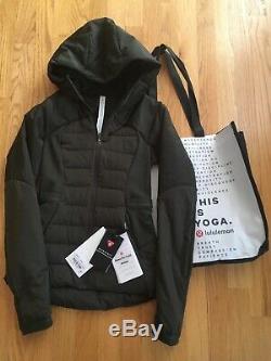 NWT Lululemon Women's Down For It All Jacket 2 Dark Olive DKOV MSRP $198 with Bag