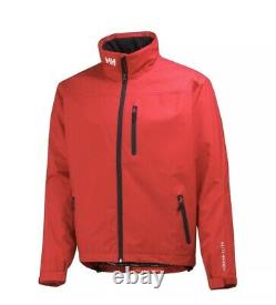 NWT Mens Helly Hansen Crew Waterproof Jacket 30263-162 Red, Size L Sailing Red