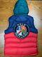 Nwt Polo Ralph Lauren Hooded Downhill Skier Cookie Puffer Down Vest Jacket New L