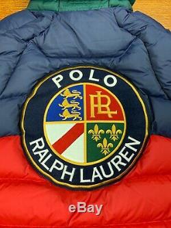 NWT Polo Ralph Lauren Hooded Downhill Skier Cookie Puffer Down Vest Jacket NEW L