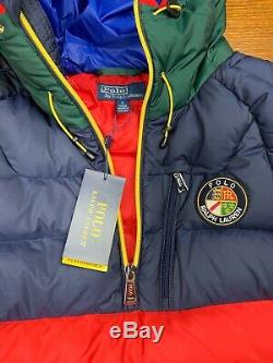 NWT Polo Ralph Lauren Hooded Downhill Skier Cookie Puffer Down Vest Jacket NEW L