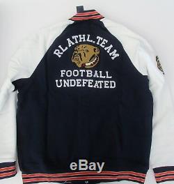 NWT Ralph Lauren Mens LS Fleece Baseball Letterman Football Jacket Sz L NEW $268