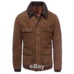 NWT TIMBERLAND Mens L Waxed Leather Military Field Ranch Jacket Brown Retail$998