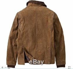 NWT TIMBERLAND Mens L Waxed Leather Military Field Ranch Jacket Brown Retail$998