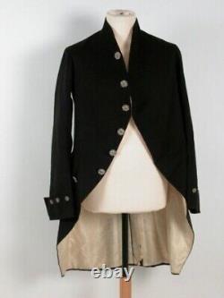 New 1830s British Regimental Men's Black Wool Jacket Tailcoat Expedited Shipping