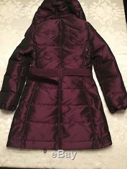 New $995.00 Burberry Quilted Puffer Down Coat Jacket Burgundy NWT Size S