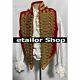 New Army Ceremonial Military Red Wool Gold Braiding Hussar Men Waistcoat Jacket