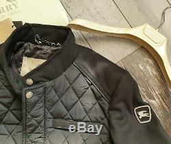 New BURBERRY Men's Sandringham Cashmere Black Diamond Quilted Jacket Coat