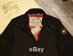 New BURBERRY Men's Sandringham Cashmere Black Diamond Quilted Jacket Coat