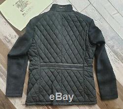 New BURBERRY Men's Sandringham Wool Cashmere Black Diamond Quilted Jacket Coat
