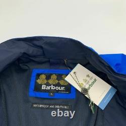 New Barbour Rye jacket Sz L waterproof breathable blue full zip Q397