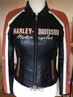 New HARLEY DAVIDSON Womens MEDIUM Classic Cruiser Vented Leather Jacket With Liner