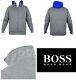 New Hugo Boss Mens Grey Sereno Warm Hooded Fleece Gilet Coat Jumper Suit Jacket
