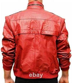 New Karate Kid Johnny Lawrence Cobra Kai Red Leather Jacket Bomber Jacket Coat