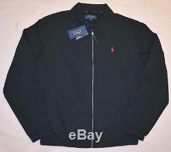 New L Large POLO RALPH LAUREN Mens Bayport cotton windbreaker jacket coat Black