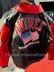 New Men's Avirex Jacket New Red & Black Bomber American Cowhide Leather Jacket