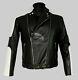 New Men's Brando Classic Biker White And Black Motorcycle Real Leather Jacket