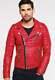 New Men's Genuine Lambskin Leather Jacket Red Slim Fit Biker Jacket Bj008