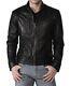 New Men's Genuine Leather Jacket Biker Style Motorcycle Slim Fit Jacket Az063