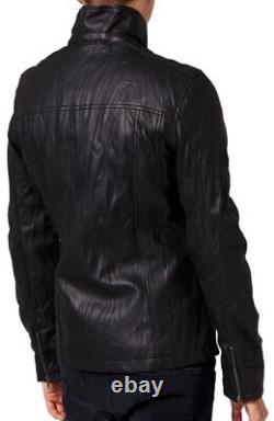 New Men's Genuine Leather Jacket Biker Style Motorcycle Slim Fit Jacket AZ115