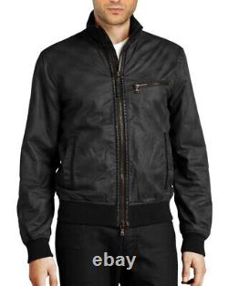 New Men's Genuine Leather Jacket Biker Style Motorcycle Slim Fit Jacket AZ122