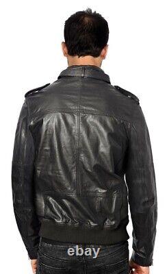 New Men's Genuine Leather Jacket Biker Style Motorcycle Slim Fit Jacket AZ123
