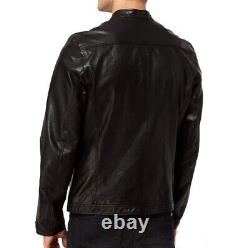 New Men's Genuine Leather Jacket Biker Style Motorcycle Slim Fit Jacket AZ137