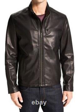 New Men's Genuine Leather Jacket Biker Style Motorcycle Slim Fit Jacket AZ187