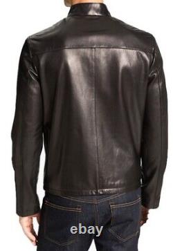 New Men's Genuine Leather Jacket Biker Style Motorcycle Slim Fit Jacket AZ187